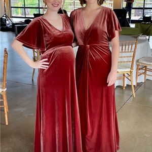 Revelry Reese Velvet Dress Terracotta - 606 size M